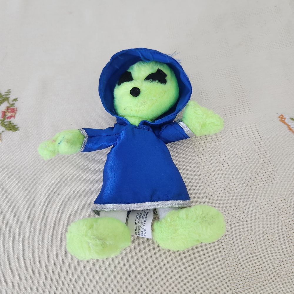 Vintage 90s Alien Plush Toy in Blue Hoodie
